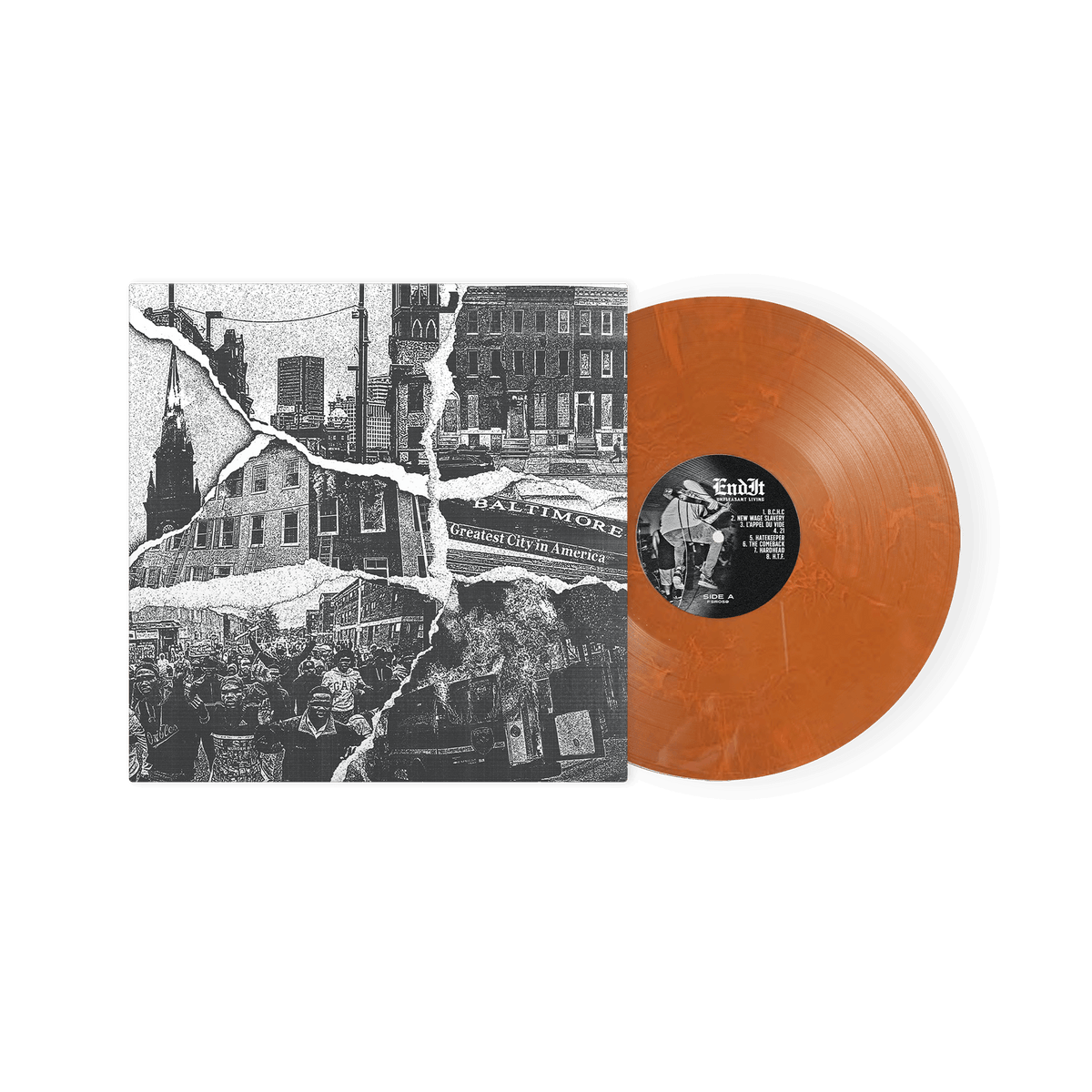 Unpleasant Living 12" Vinyl - Orange Swirl Effect