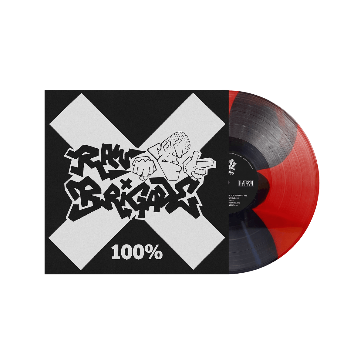 100% 12" Vinyl - Triple Button Black & Ruby Red